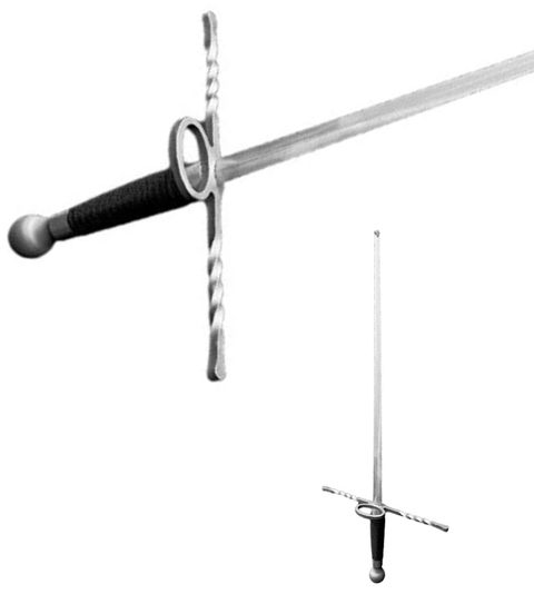 Engraved dagger and sword