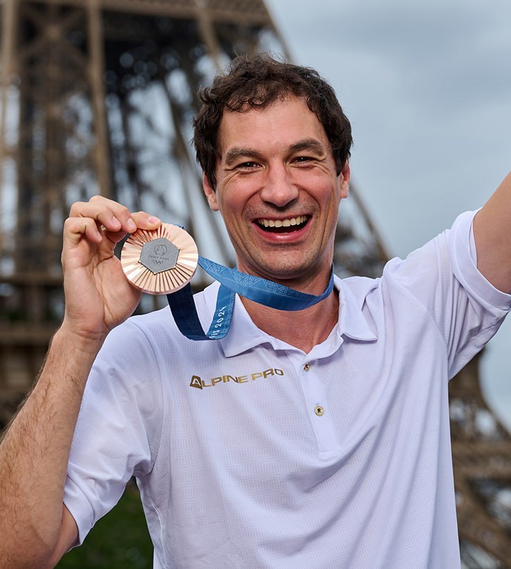 Jiří Beran with his Olympic medal
